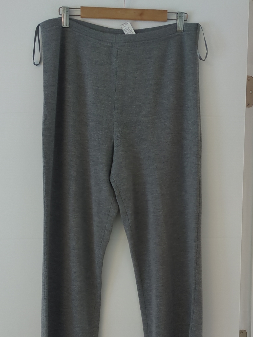 Jones New York Vintage Merino Wool Women's Grey Knit Wide-Leg Pants Sz XL - Picture 2 of 7